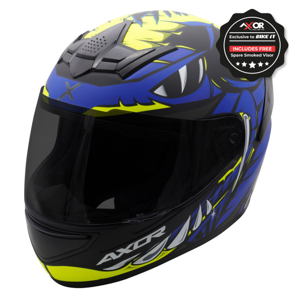 Axor Axor rage full face helmet - python blue yellow black matt - x-large